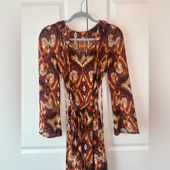 Tory Burch Silk Rust Red Terrero Diana Dress (Size 6) - Picture 3 of 11